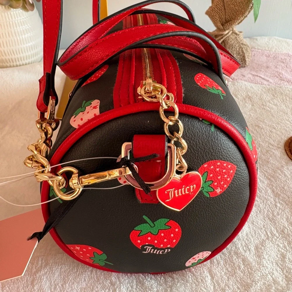 Juicy Couture Sweet N Juicy Strawberry Mini Barrel Bag w/ coin pouch - Picture 3 of 7